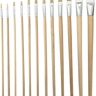 12pc Long Flat Artist Brush Set