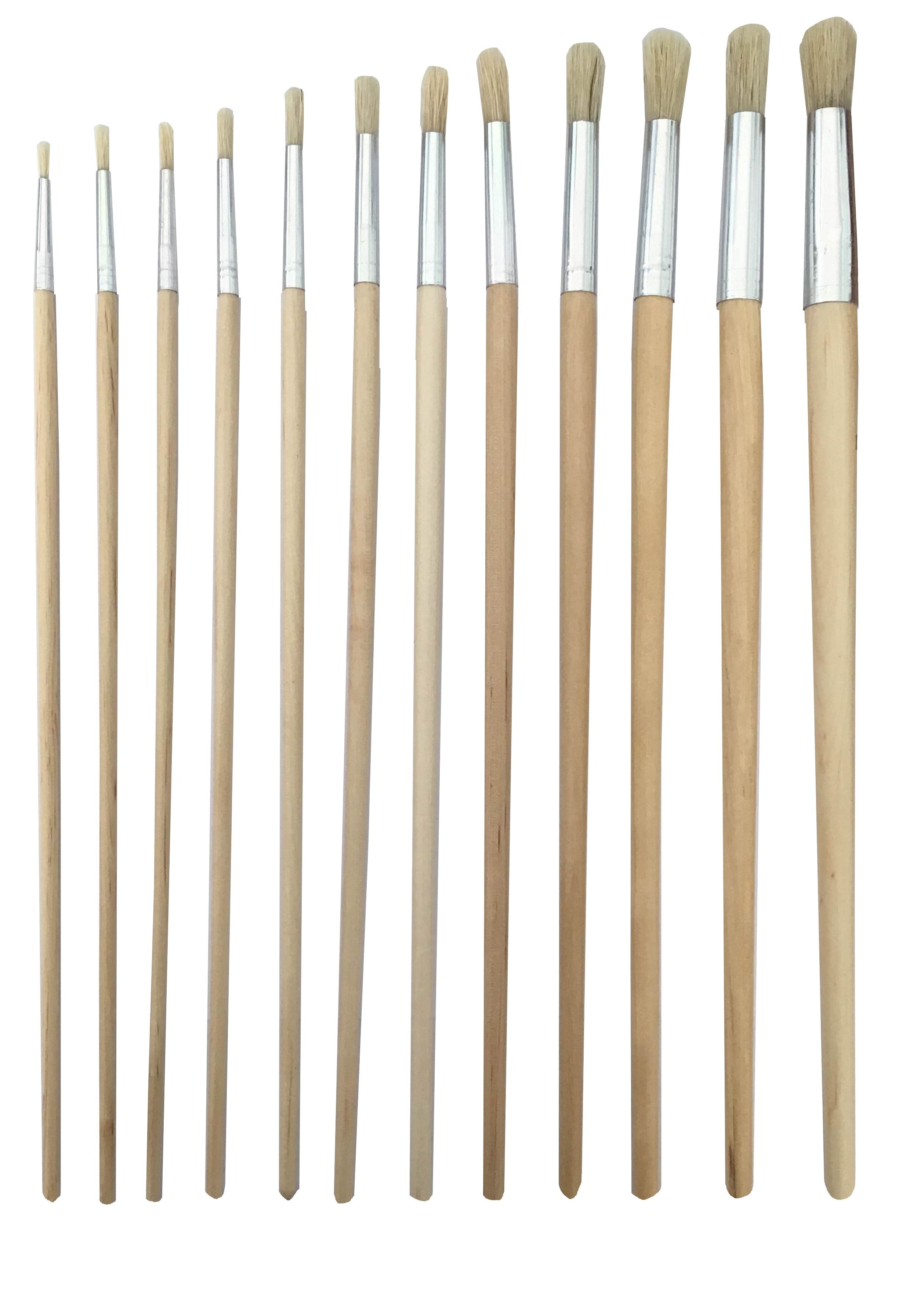 12pc Long Round Artist Brush Set