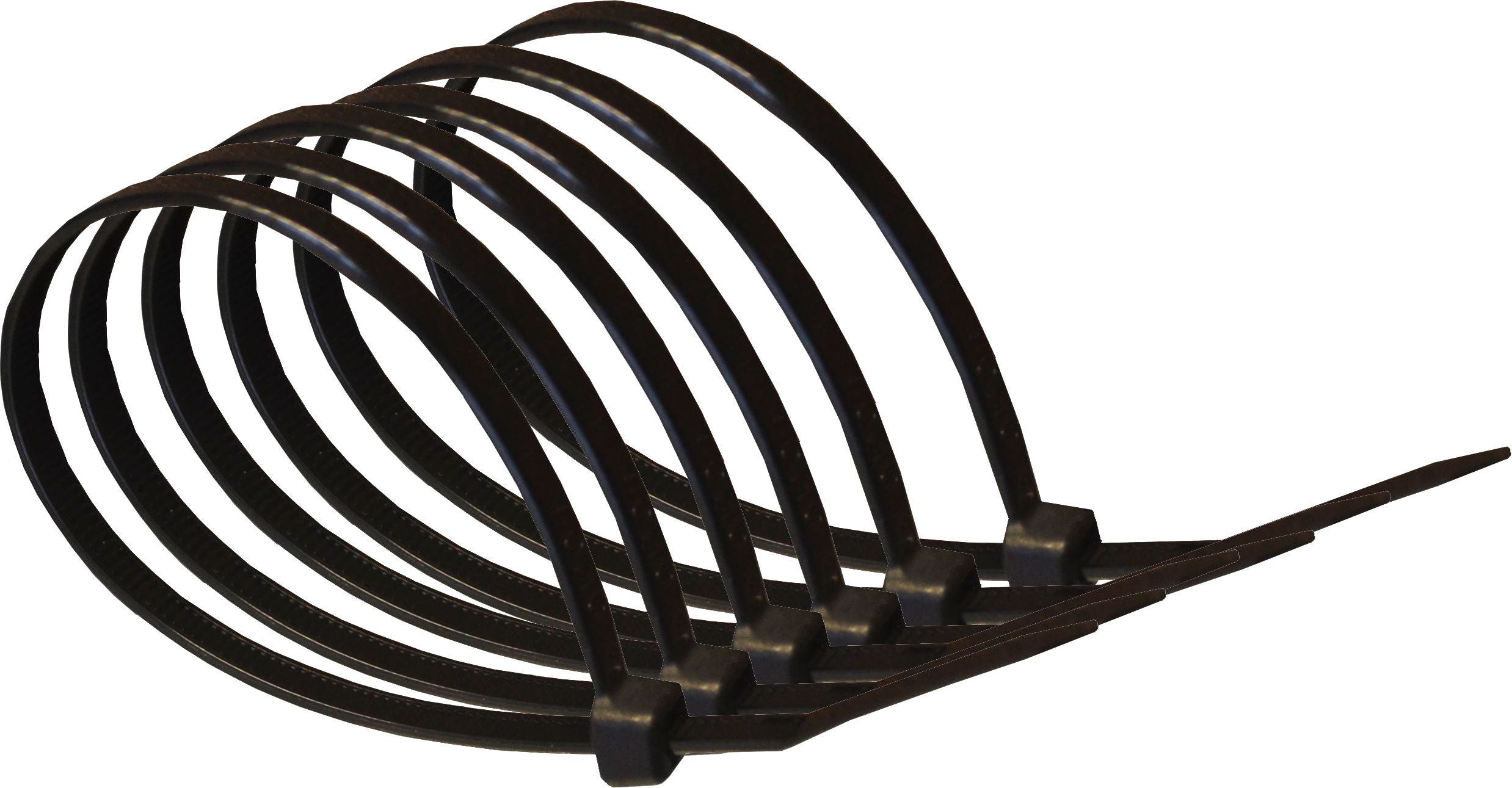 140mm x 3.6mm Black Cable Ties
