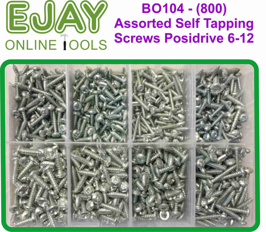Assorted Self Tapping screws Posidrive 6-12 (800)
