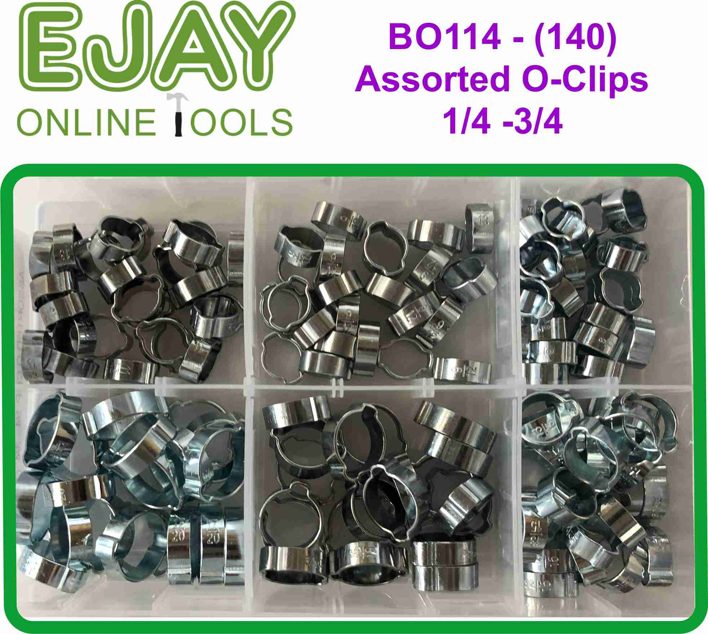 Assorted O-Clips 1/4 - 3/4 (140)