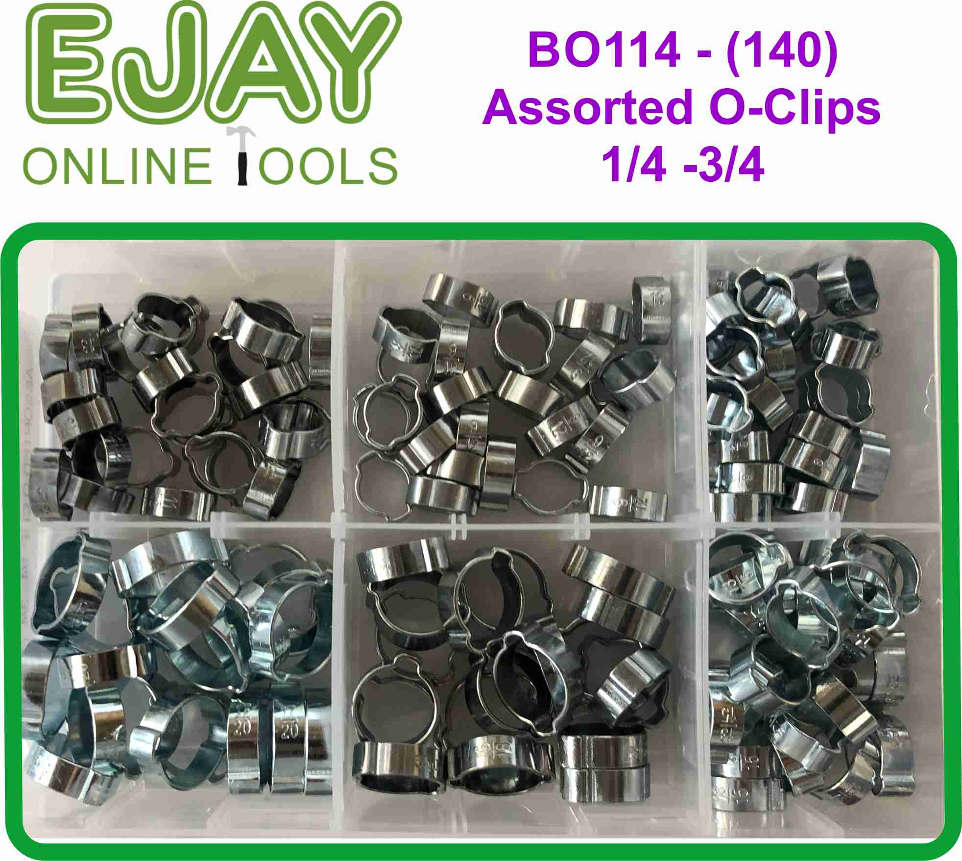 Assorted O-Clips 1/4 - 3/4 (140)