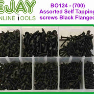 (700) Assorted Self Tapping Screws Black Flanged