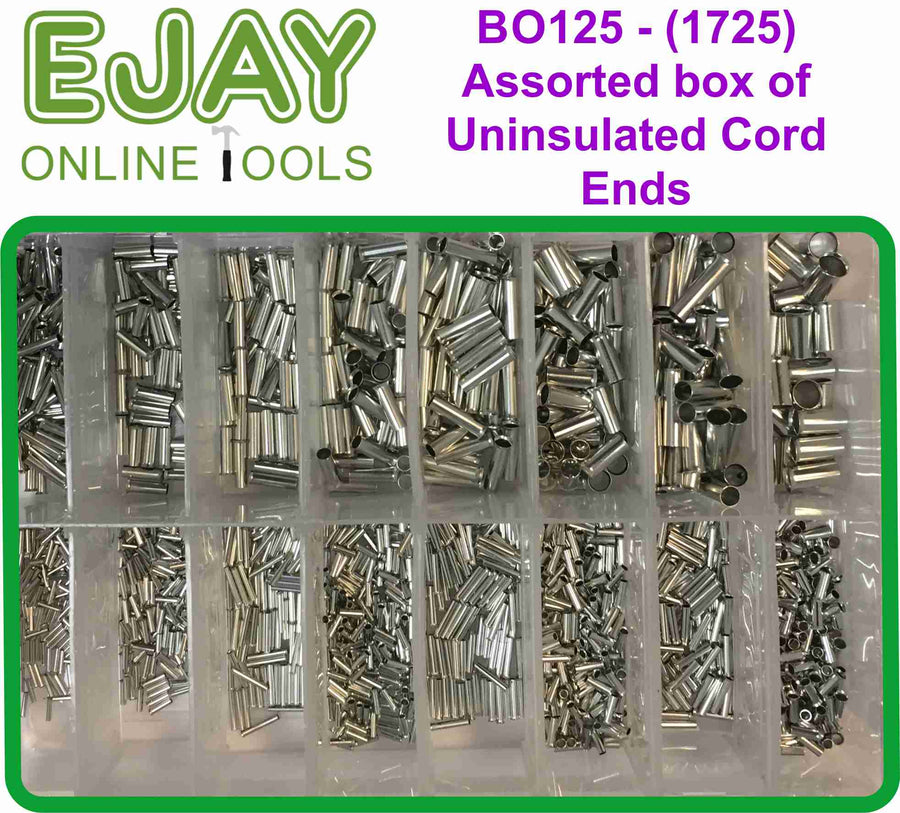 (1725) Assorted Box of Uninsulated Cord Ends 0.5  - 16.0mm