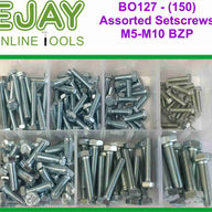 (150) Assorted Setscrews M5-M10 BZP