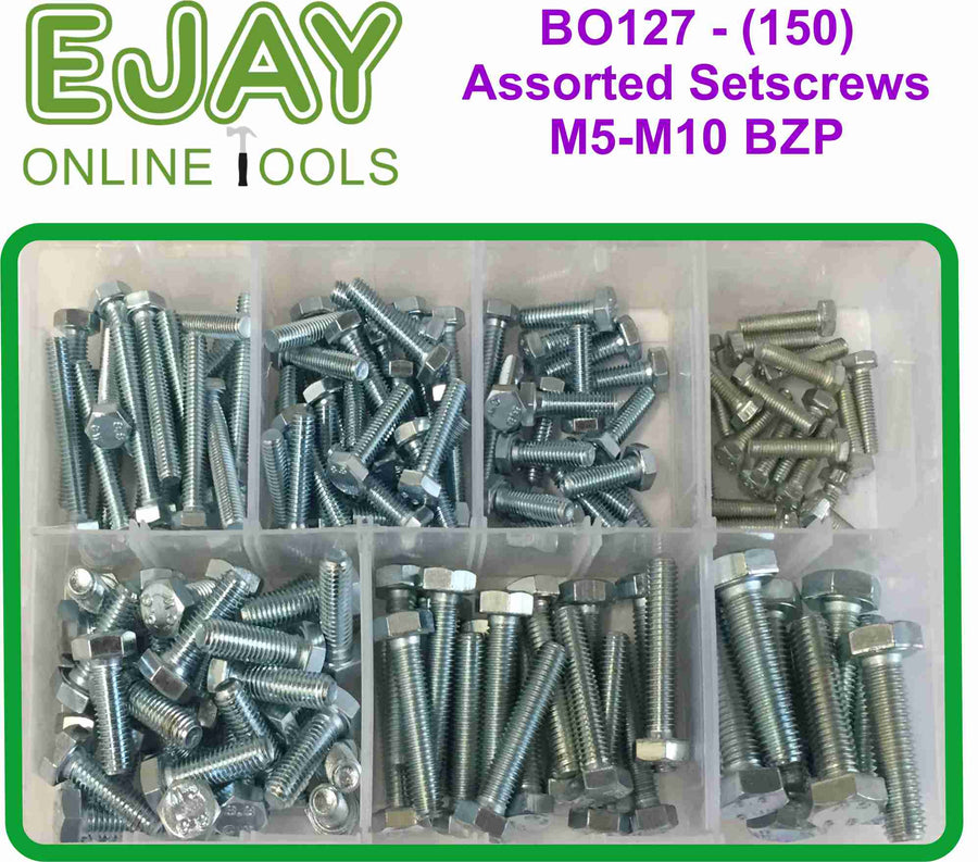 (150) Assorted Setscrews M5-M10 BZP