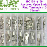 (100) Assorted Open Ended Ring Terminals (10-70mm )