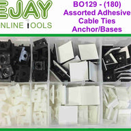 (180) Assorted Adhesive Cable Ties Anchor/Bases