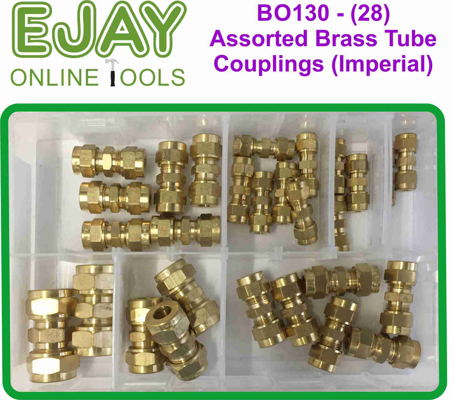 (28) Assorted Brass Tube Couplings (Imperial)
