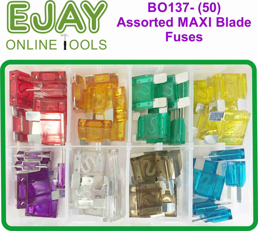 Assorted MAXI Blade Fuses (50)