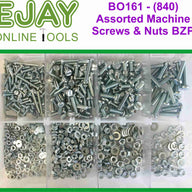 Assorted Machine Screws and Nuts BZP (840pc)