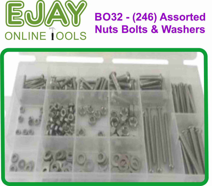 Assorted Nuts, Bolts & Washers (246pc)