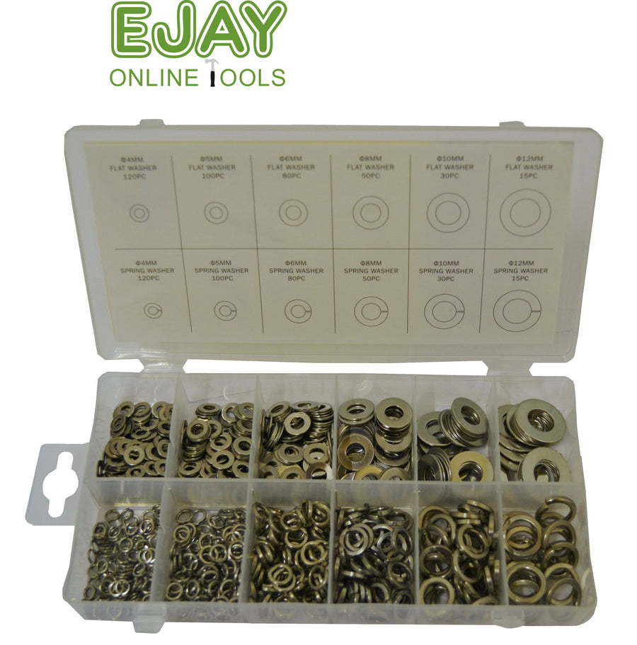 Box of Assorted Flat and Spring Washers (790pc)