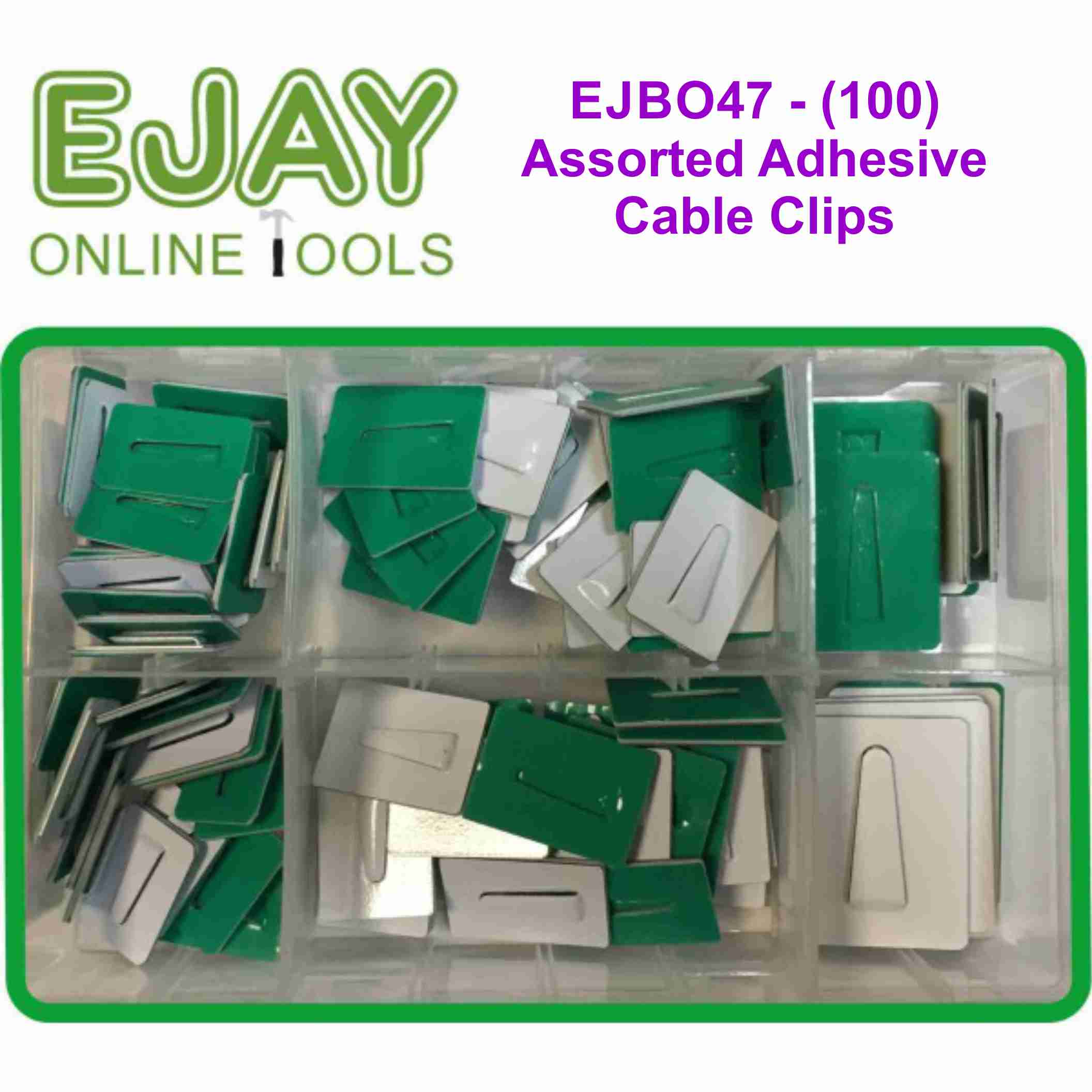 Assorted Adhesive Cable Clips (100)