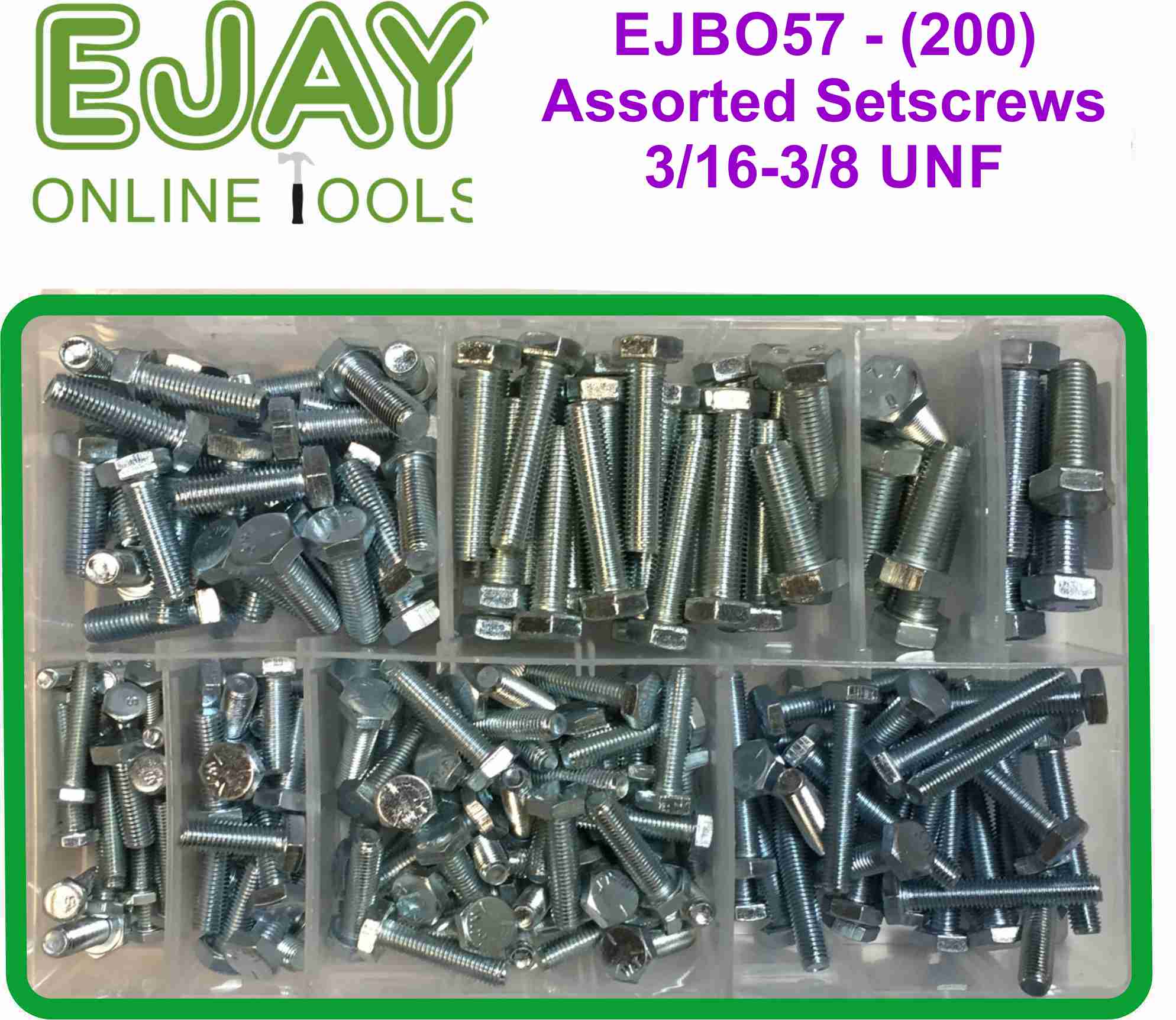 Assorted Setscrews 3/16-3/8 UNF (200)