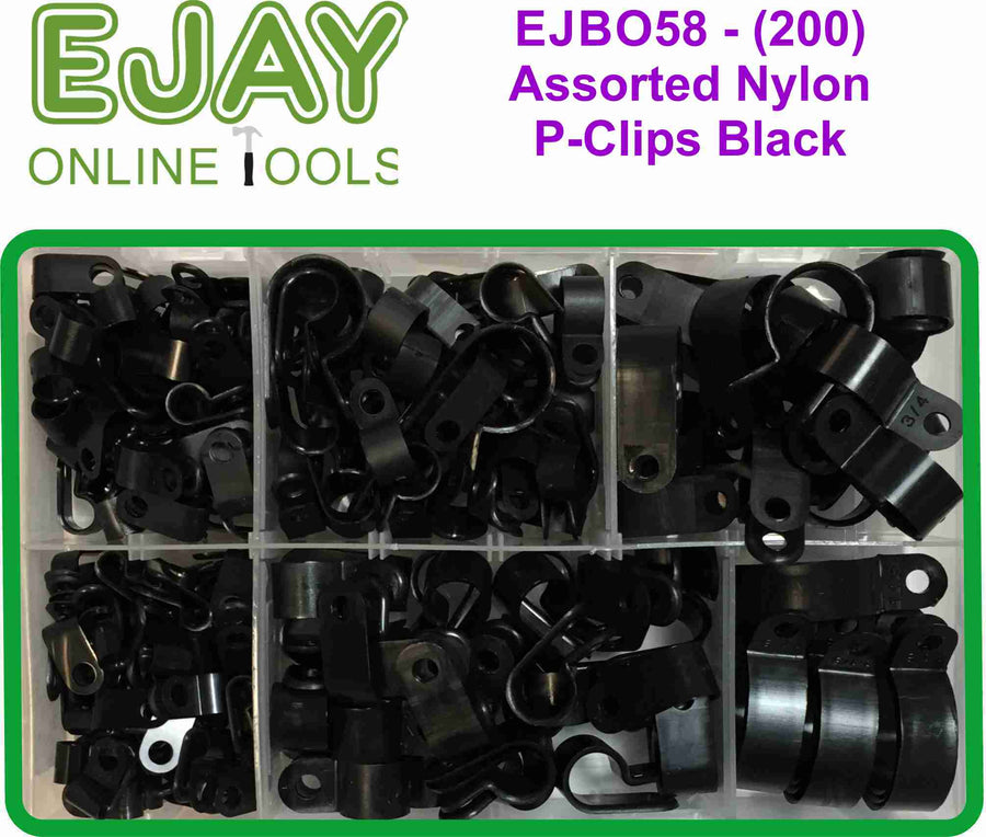 Assorted Nylon P-Clip Black (210)