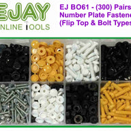 Assorted Number Plate Fasteners (300 Pairs)