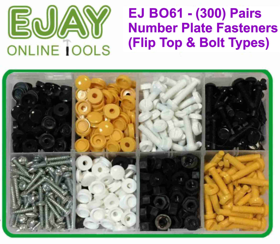 Assorted Number Plate Fasteners (300 Pairs)