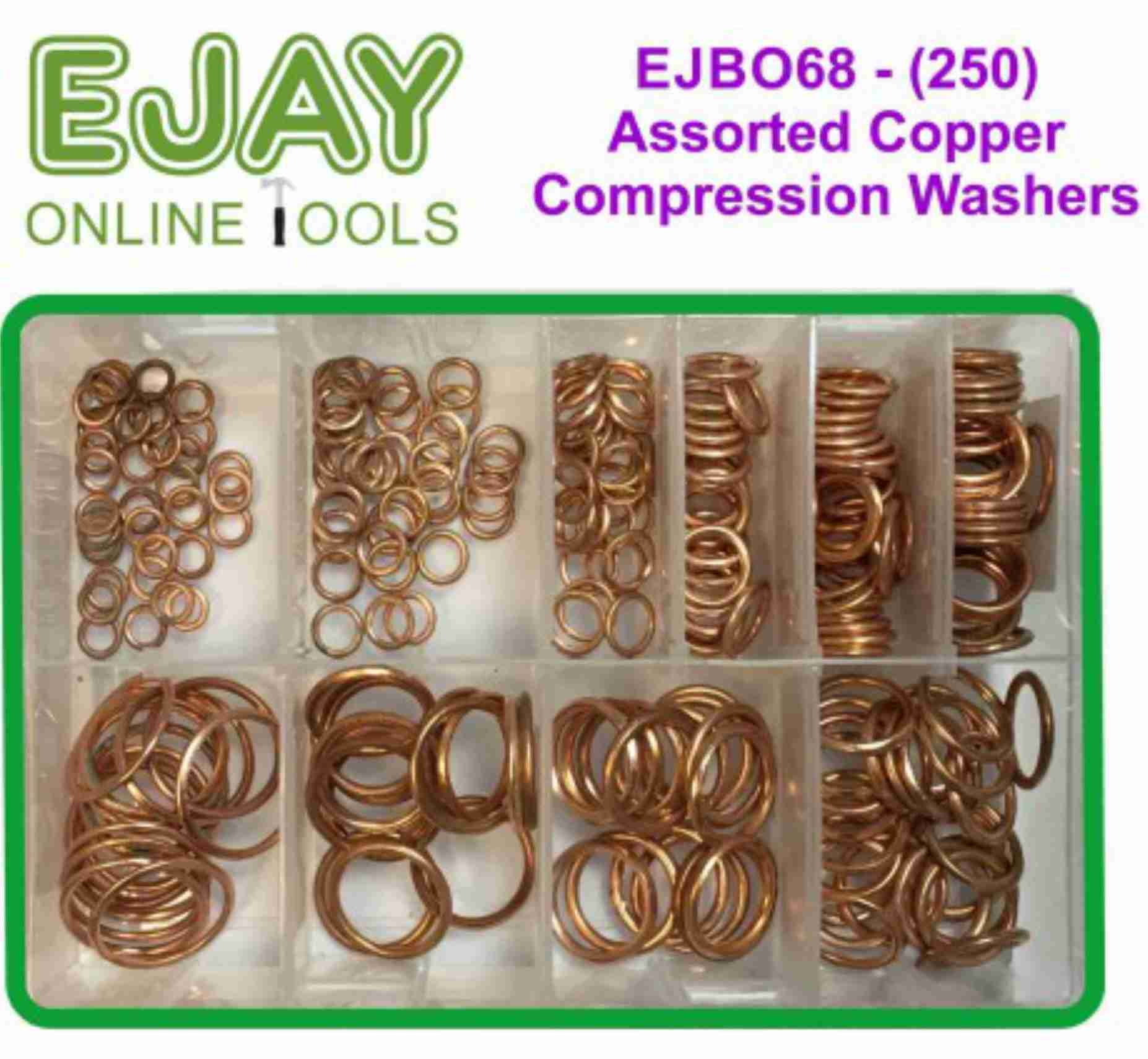 Assorted Copper Compression Washers (250)