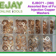 Assorted Box of Fuel Injection Copper Washers (360)