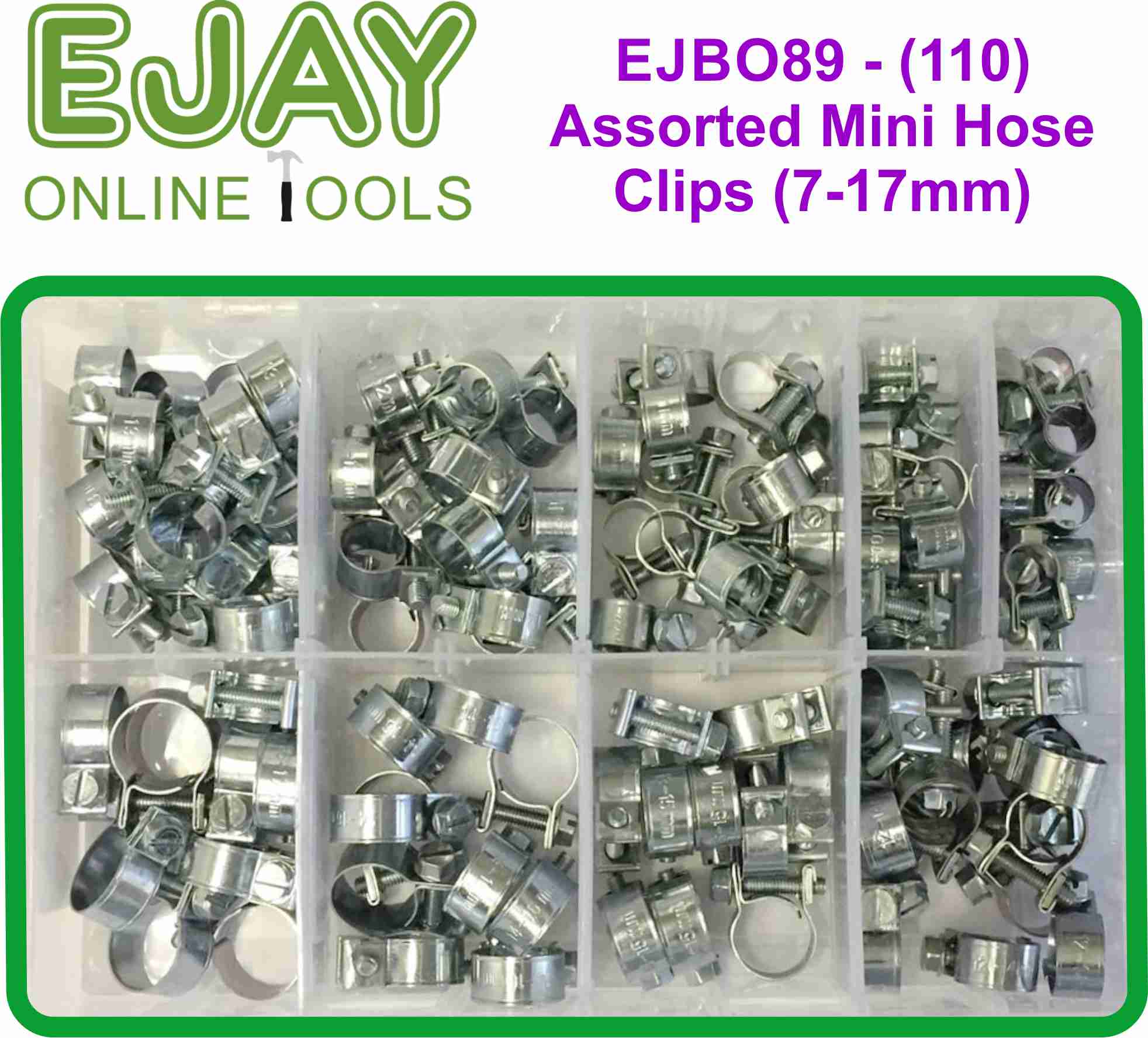 Assorted Mini Hose Clips (7-17mm) (110)