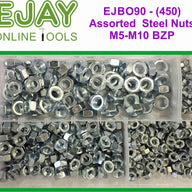 Assorted Steel Nuts M5-M10 BZP (450)