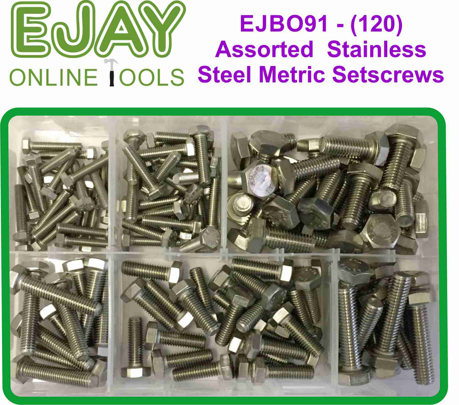 Assorted Stainless Steel Metric Setscrews (120)