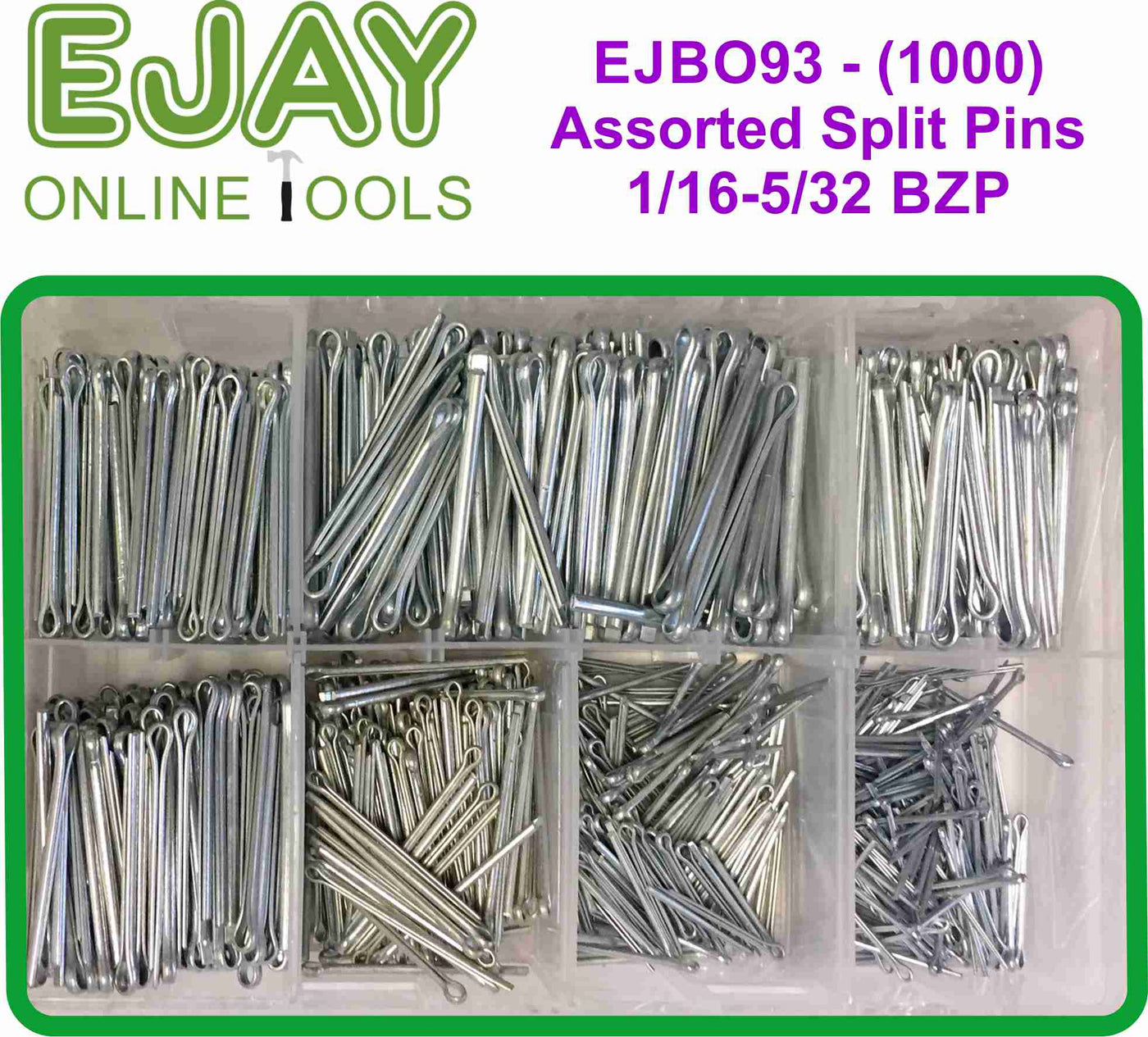Assorted Split Pins 1/16-5/32 BZP (1000)