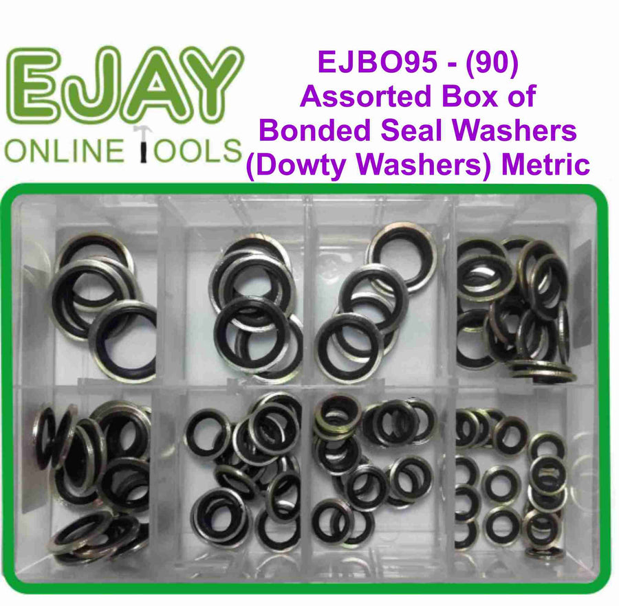 Assorted Box of Bonded Seal Washers (Dowty Washers) Metric (90)