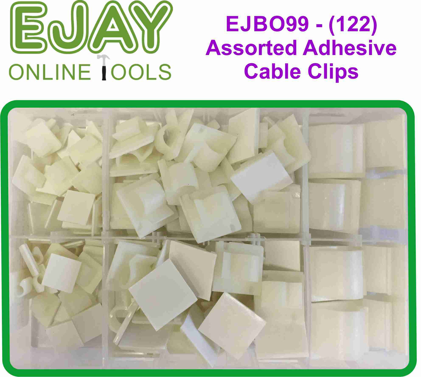 Assorted Adhesive Cable Clips (122)