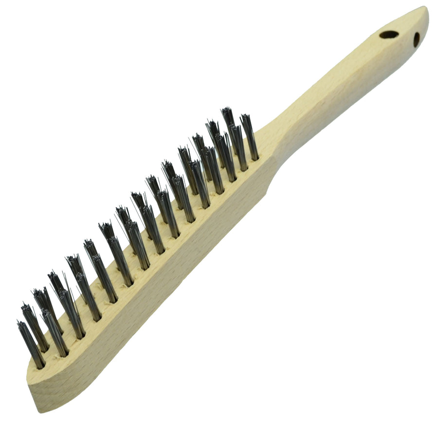 2 Row Wire Brush With Wooden Handle