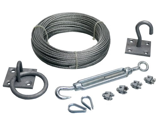 30m x 3mm Catenary / Overhead Galvanised Wire Kit Including Accessories