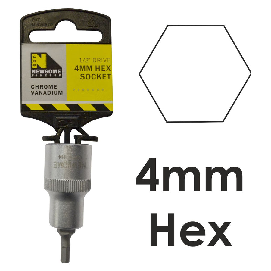 4mm x 1/2in Drive Hexagon Bit Socket