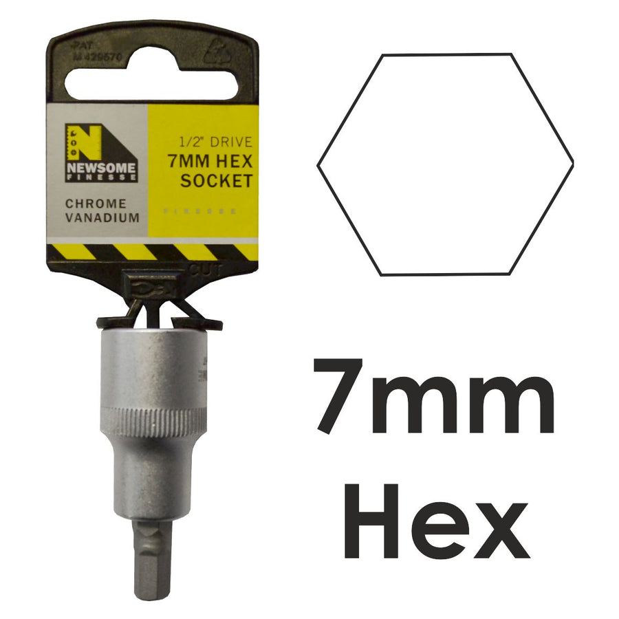 7mm x 1/2in Drive Hexagon Bit Socket