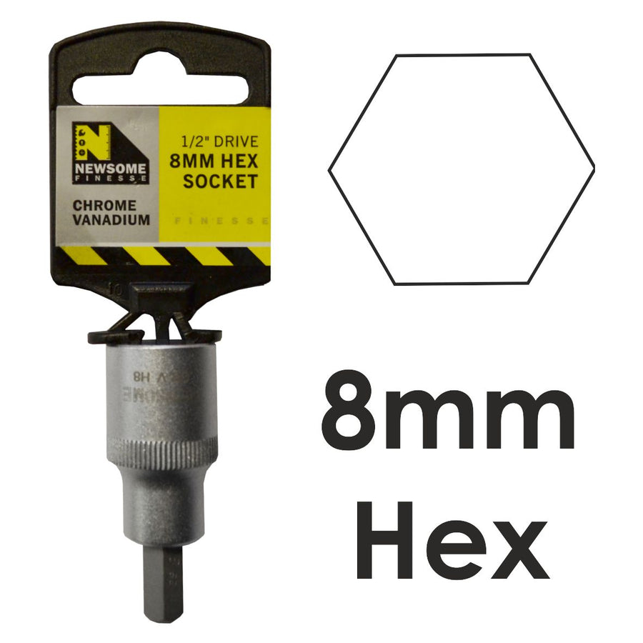 8mm x 1/2in Drive Hexagon Bit Socket