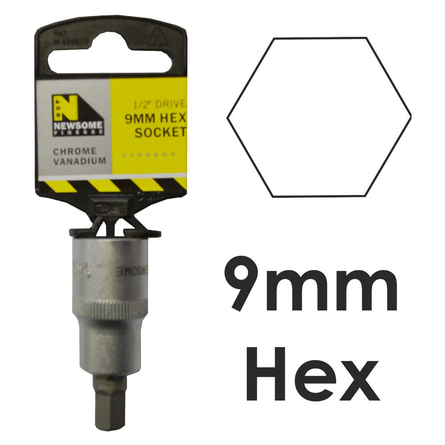 9mm x 1/2in Drive Hexagon Bit Socket