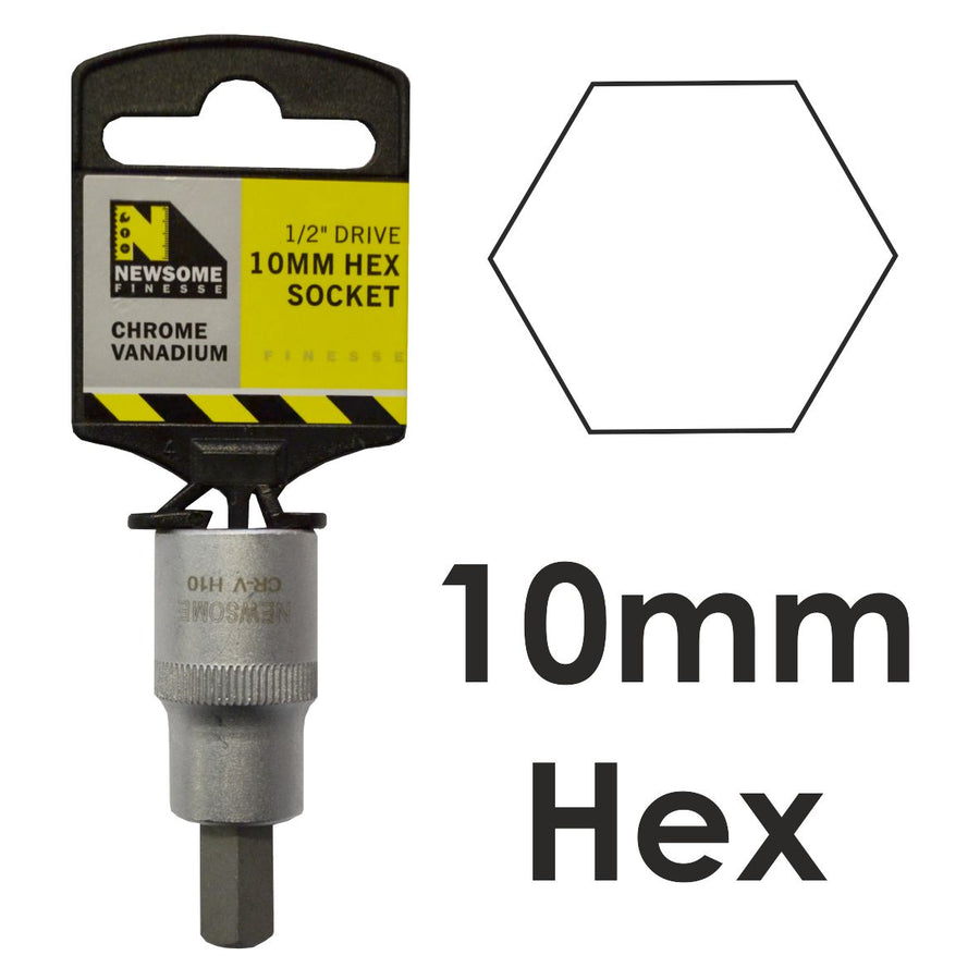 10mm x 1/2in Drive Hexagon Bit Socket