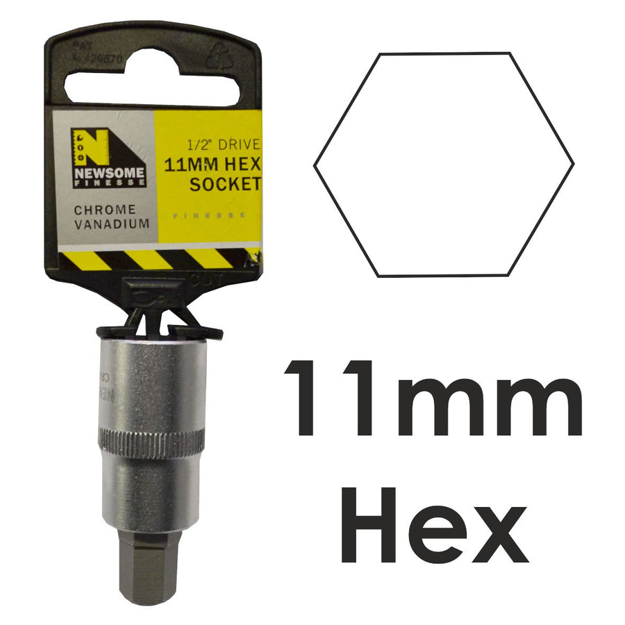 11mm x 1/2in Drive Hexagon Bit Socket