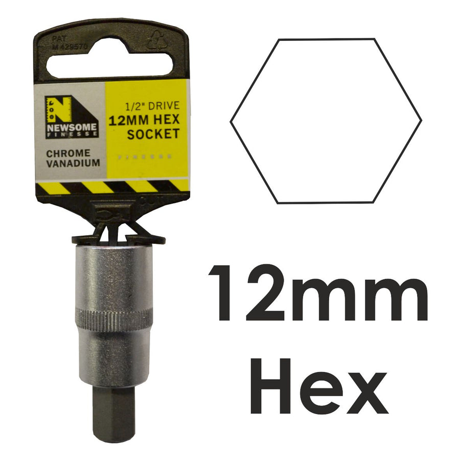12mm x 1/2in Drive Hexagon Bit Socket