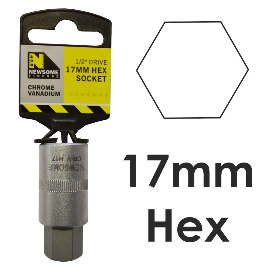 17mm x 1/2in Drive Hexagon Bit Socket