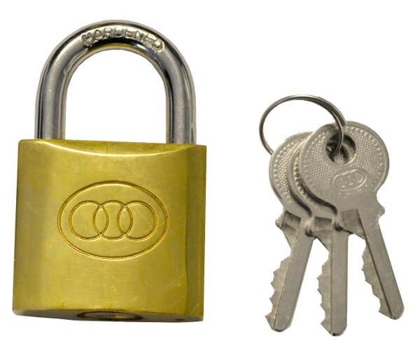 50mm Tri-Circle Brass Padlock