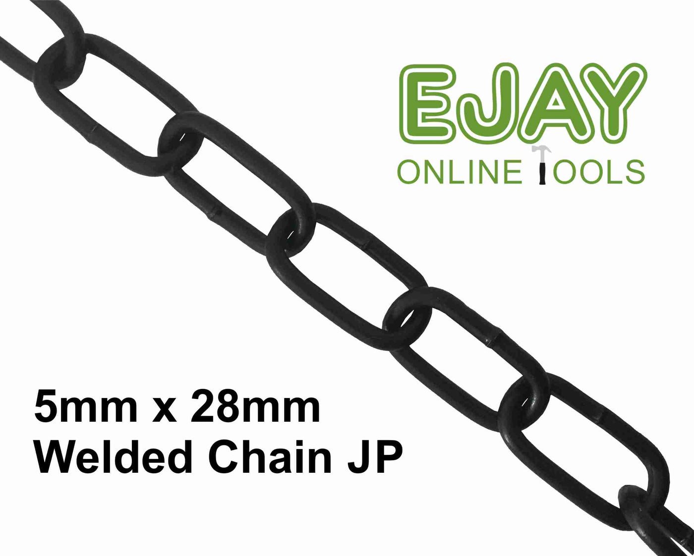 5mm x 28mm Japanned Black Welded Chain