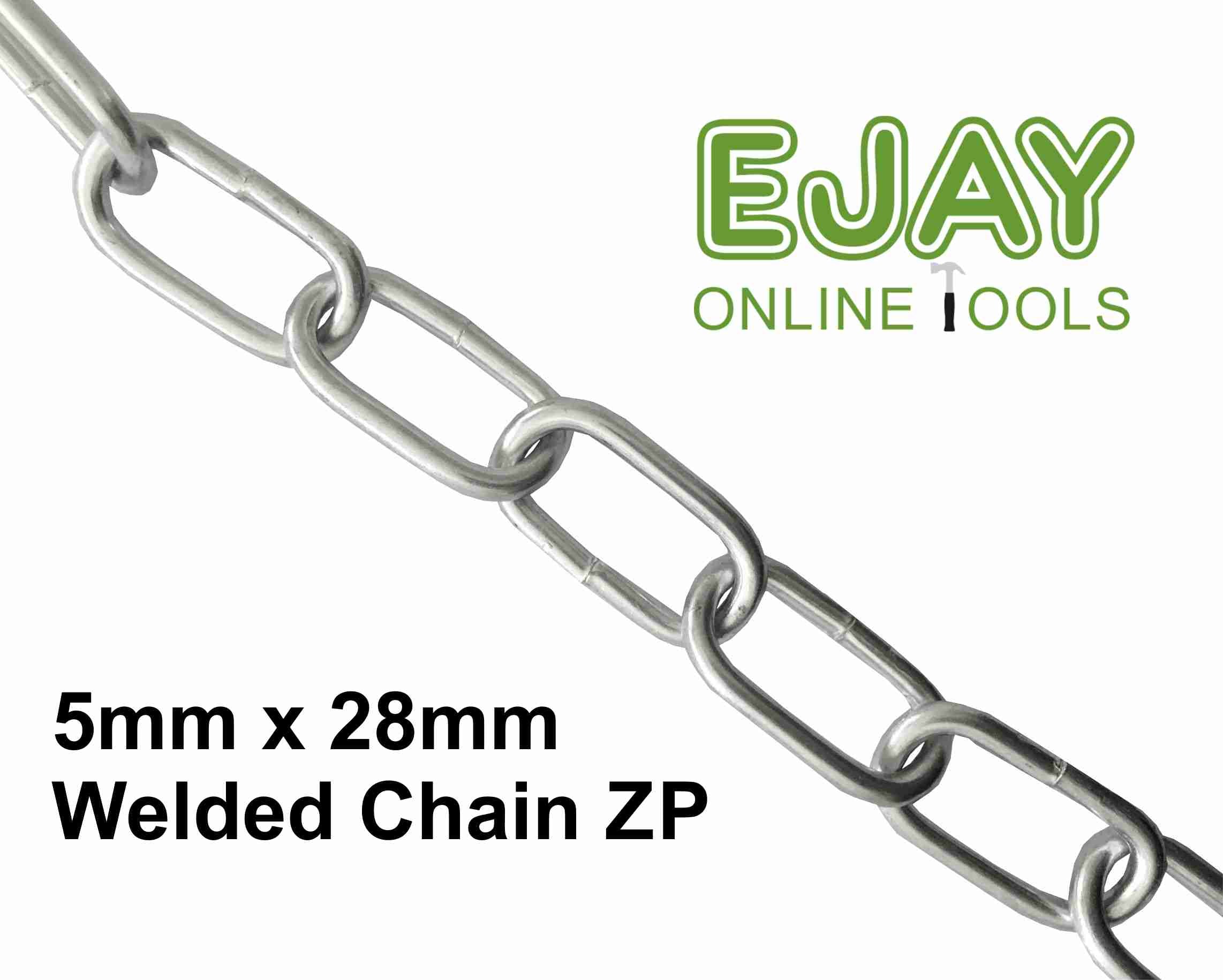 5mm x 28mm Zinc Plated Welded Chain