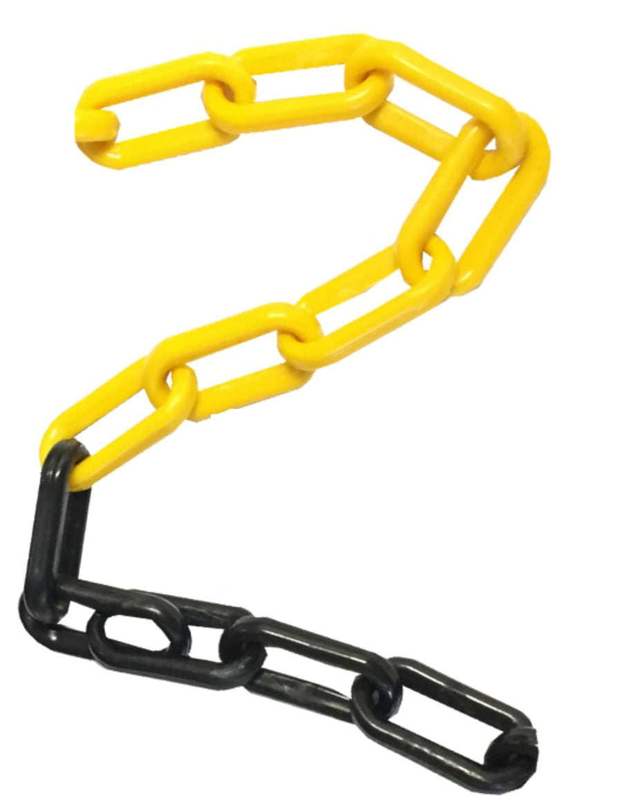8mm x 25m Yellow and Black Plastic Warning Chain