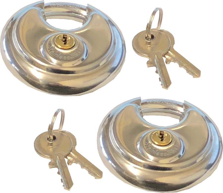 70mm Moon Disc Keyed Alike Padlock 2pc