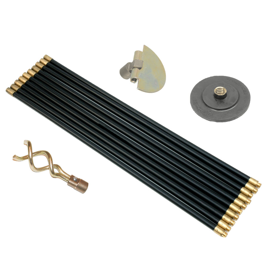 10 Piece Polypropylene Drain Rod Set plus Accessories