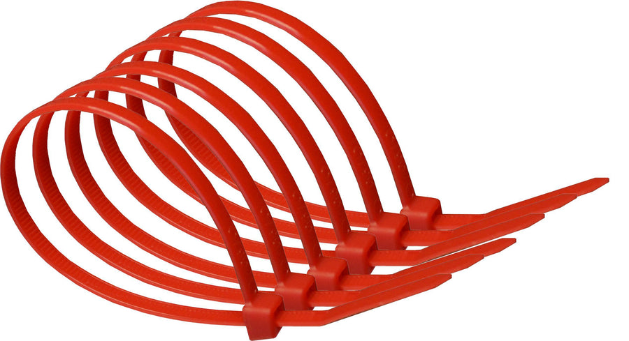 100mm x 2.5mm Red Cable Ties x 50