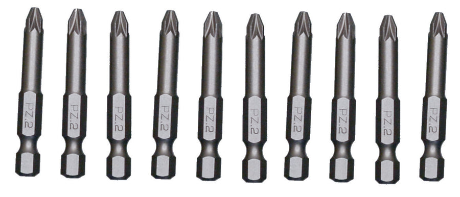 10 x 50mm PZ2 Screwdriver Bits