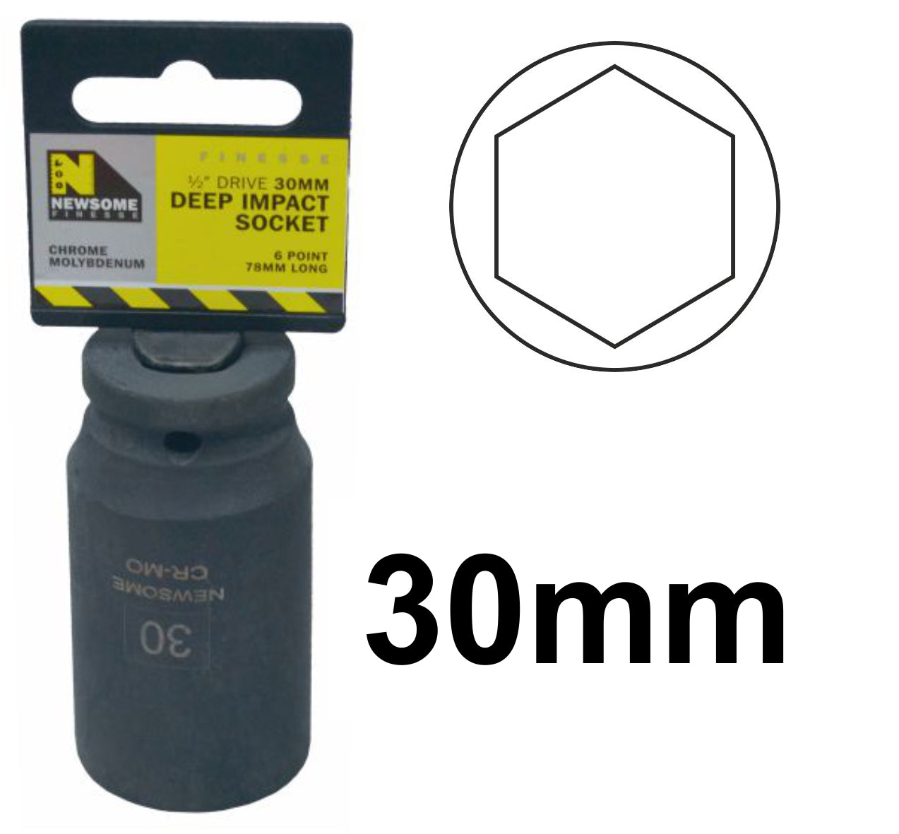 30mm 1/2in Drive Deep Impact Socket