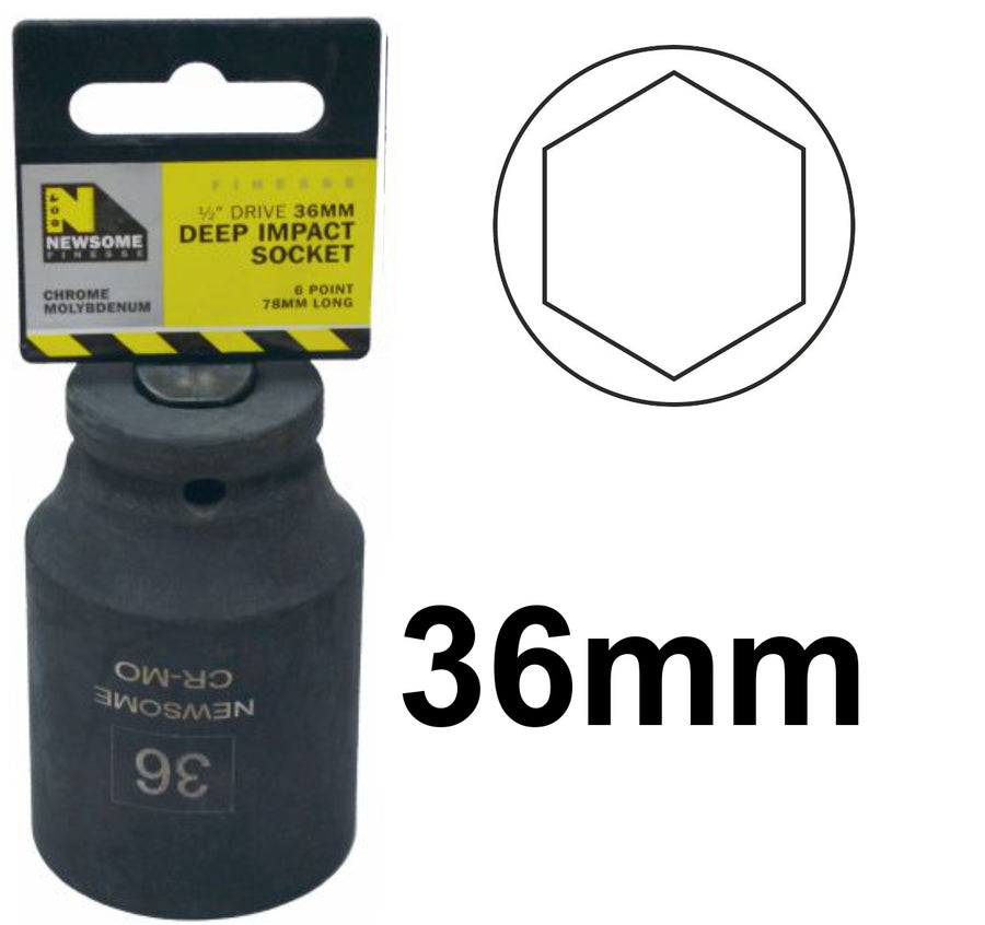 36mm 1/2in Drive Deep Impact Socket